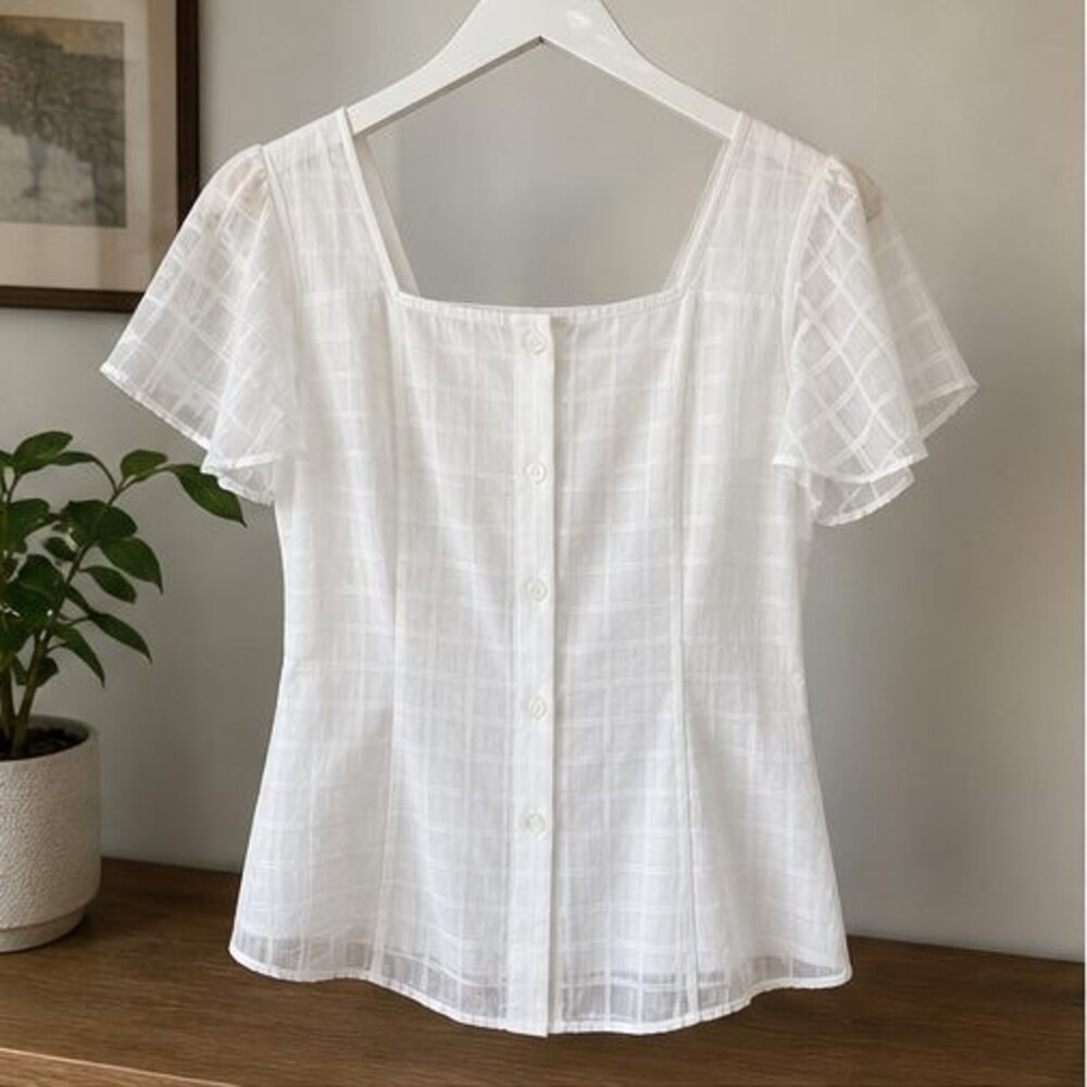 White Tie Neck Blouse